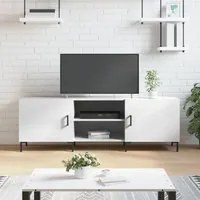 Mobile Porta TV Bianco Lucido 150x30x50 cm in Legno Multistratocod mxl 103997