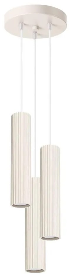 Sollux SL.1595 - Lampadario a sospensione con filo KARBON 3xGU10/10W/230V color crema