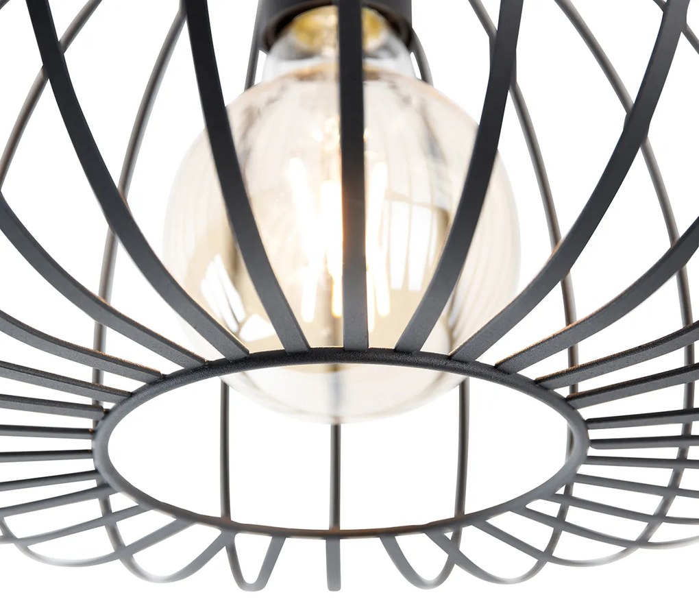 Lampada da soffitto intelligente nera 39 cm con Wi-Fi G95 - Johanna