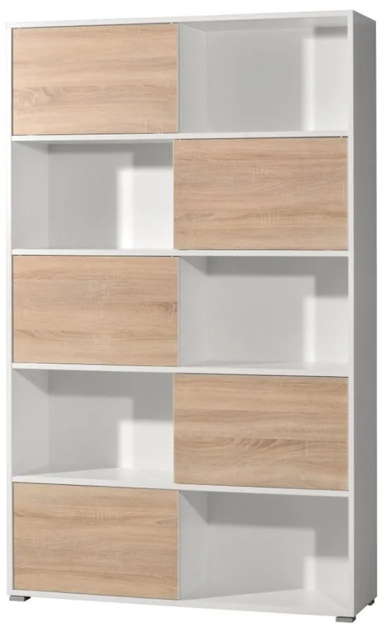 Libreria bianca in rovere 120x196 cm Slide - Germania