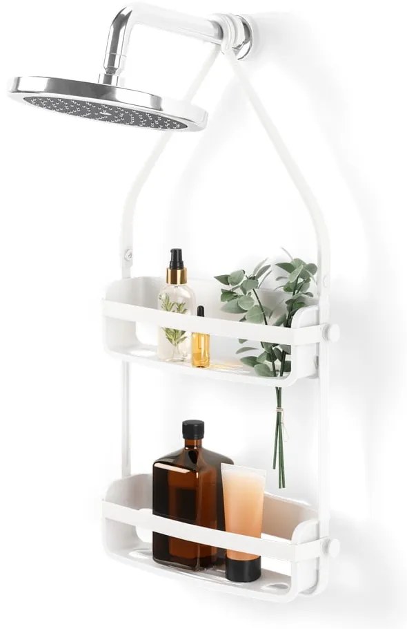 Mensola in plastica bianca sospesa per il bagno Flex - Umbra