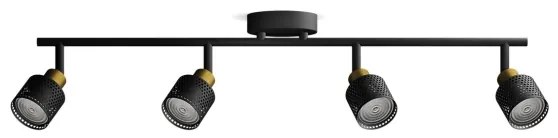 Philips - Faretto NIALL 4xGU10/5W/230V nero/ottone