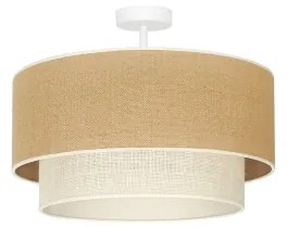 Duolla - Lampadario a plafone YUTE BOHO 1xE27/15W/230V diametro 45 cm marrone/color crema