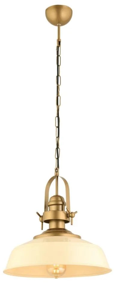 Lampadario a sospensione con cavo MONZA 1xE27/40W/230V Ø 35 cm crema/bronzo