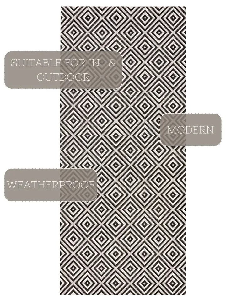 Tappeto da esterno bianco e nero , 80 x 200 cm Karo - NORTHRUGS
