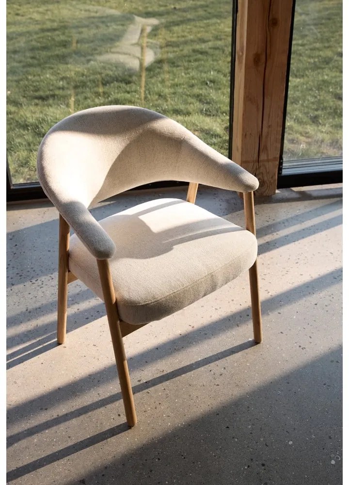 Set di sedie da pranzo color crema in rovere massiccio con braccioli 2 pz Elk – Unique Furniture