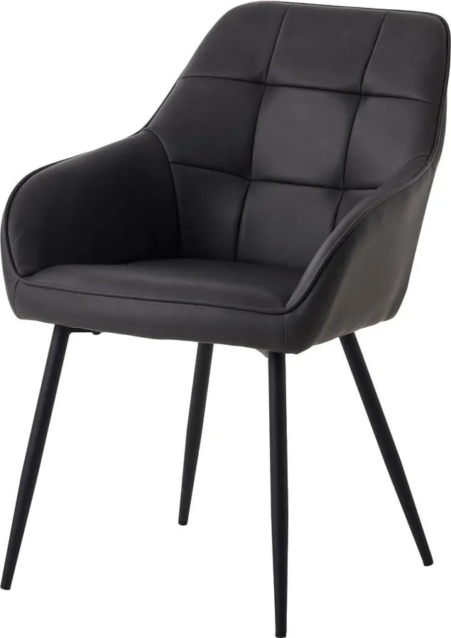 Set di sedie da pranzo grigio scuro in imbottito con braccioli 2 pz Nolan Square – Unique Furniture