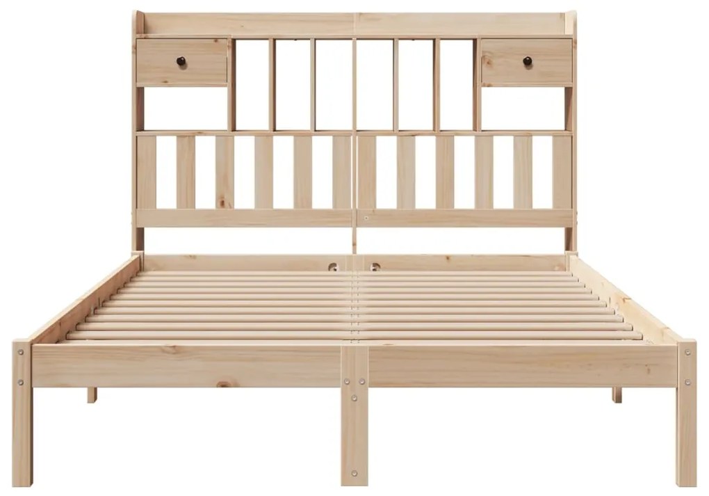 Letto libreria senza materasso 140x190 cm in legno di pino