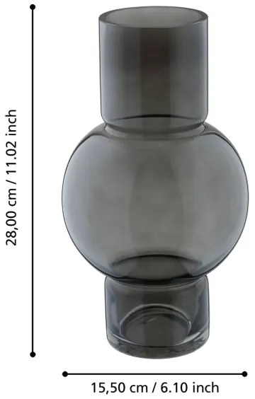 Eglo 421231 - Vaso in vetro AMPITABE 28x15,5 cm nero