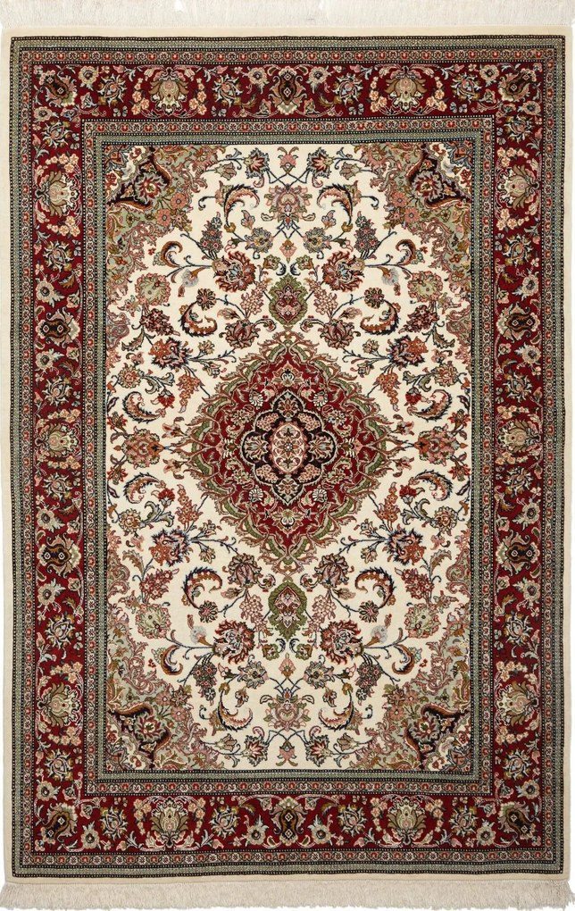 Isfahan Tappeto persiano 110 x 160 Rosso (Iran) Annodato A Mano