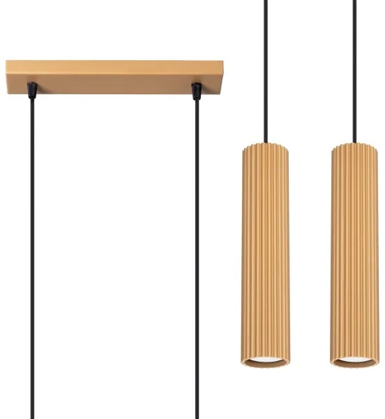 Sollux SL.1555 - Lampadario a sospensione con filo KARBON 2xGU10/10W/230V oro