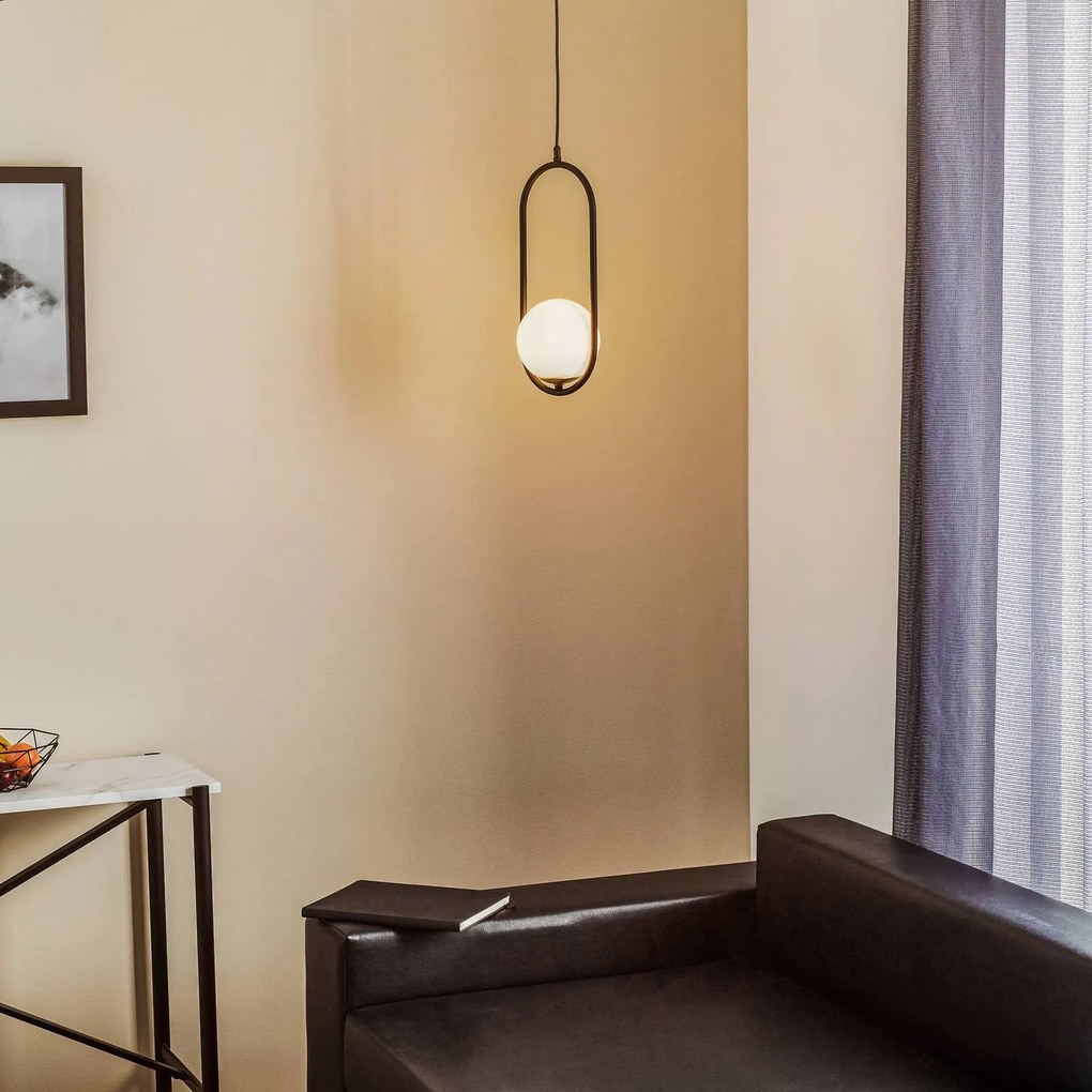 Lampada a sospensione in vetro Samba Jupiter, dimmerabile, Nero, Soggiorno / Sala da pranzo, Vetro, Moderno, Lampada a sospensione