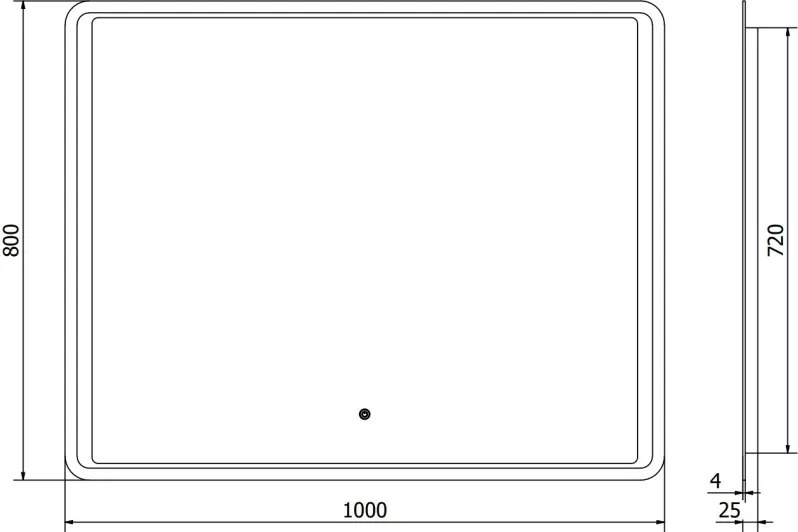 Mexen Zusa specchio da bagno retroilluminato 100 x 80 cm, LED 6000K, antiappannamento - 9808-100-080-611-00