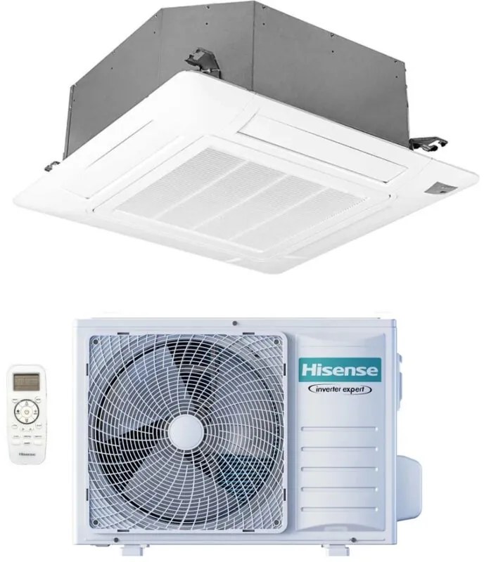 Condizionatore a Cassetta Hisense Turbo 12000 Btu ACT35UR4RCC8 R-32 Wi-Fi Optional con Telecomando e Pannello Incluso