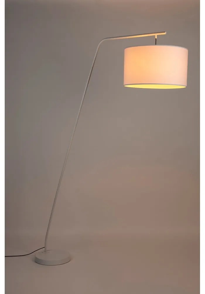 Lampada da terra bianca con paralume in tessuto (altezza 220 cm) Martine - White Label
