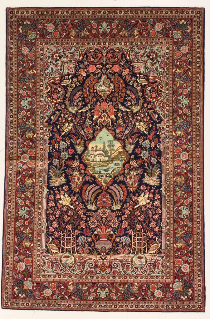 Kashan Tappeto 210x140 (Iran) Annodato A Mano