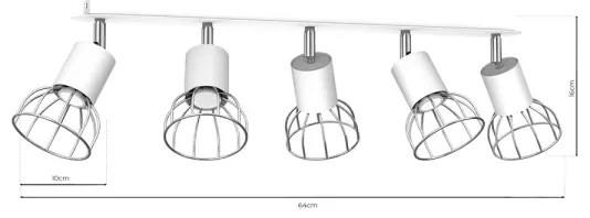 Luce Spot DANTE 5xGU10/25W/230V bianco/cromo lucido