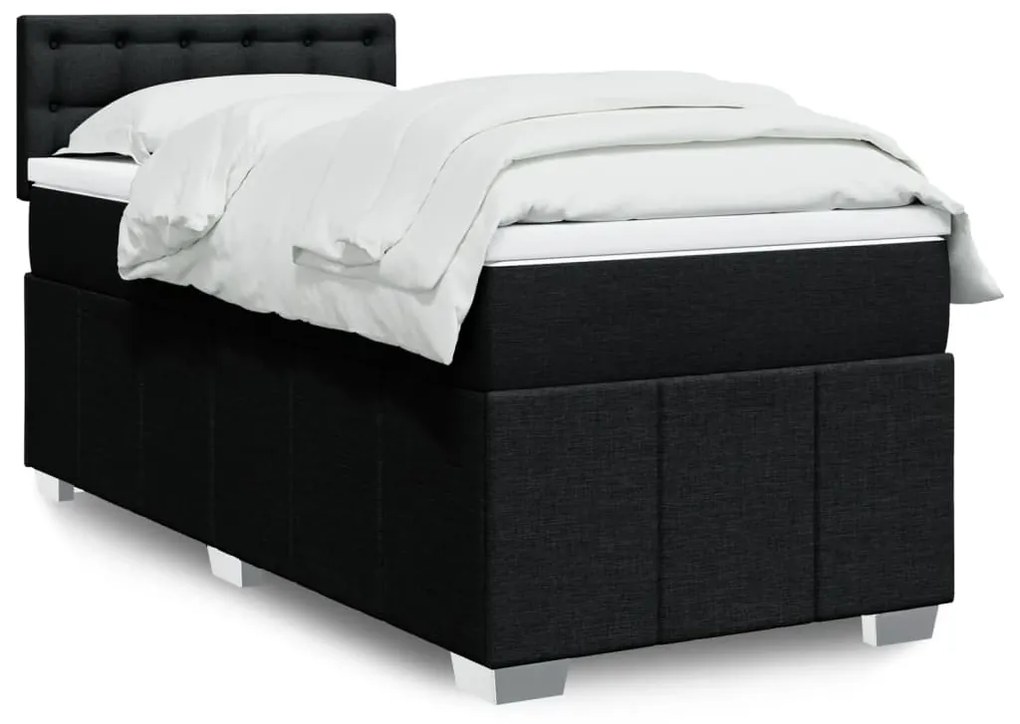 Giroletto A Molle Con Materasso Nero 80x200 Cm İntessuto /