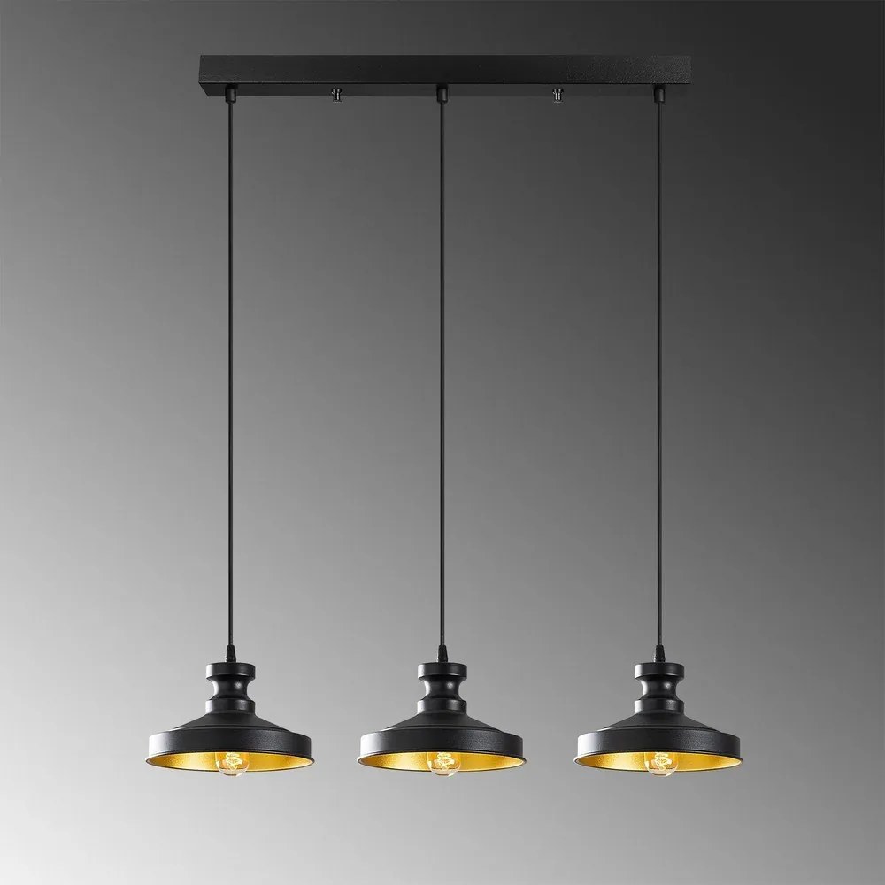 Lampadario nero con paralume in metallo Berceste – Opviq lights