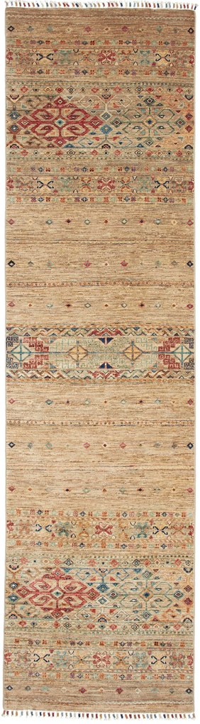 Samarkand Tappeto orientale 300 x 80 Grigio (Pakistan) Annodato A Mano