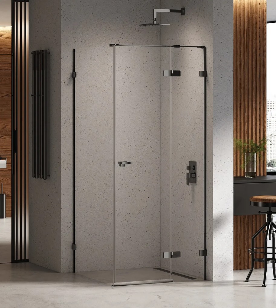 New Trendy Eventa Black Chrome box doccia 120x90 cm rettangolare nero lucida/vetro trasparente EXK-6186