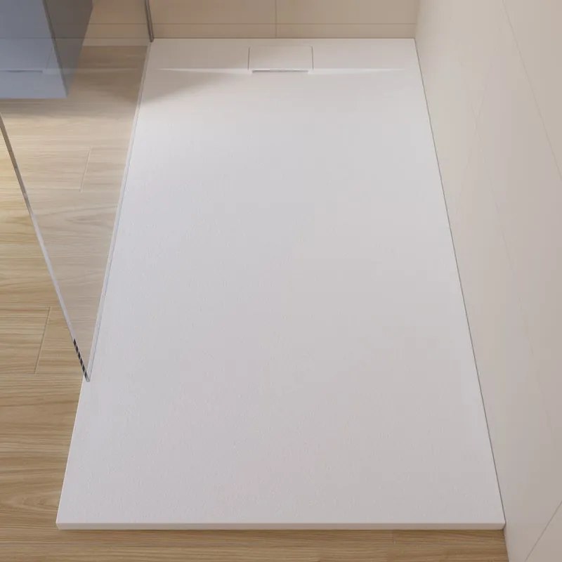 Piatto doccia NEO V2 SENSEA in composito minerale di resina gelificata bianco L 90 x L 180 x H 3.2 cm