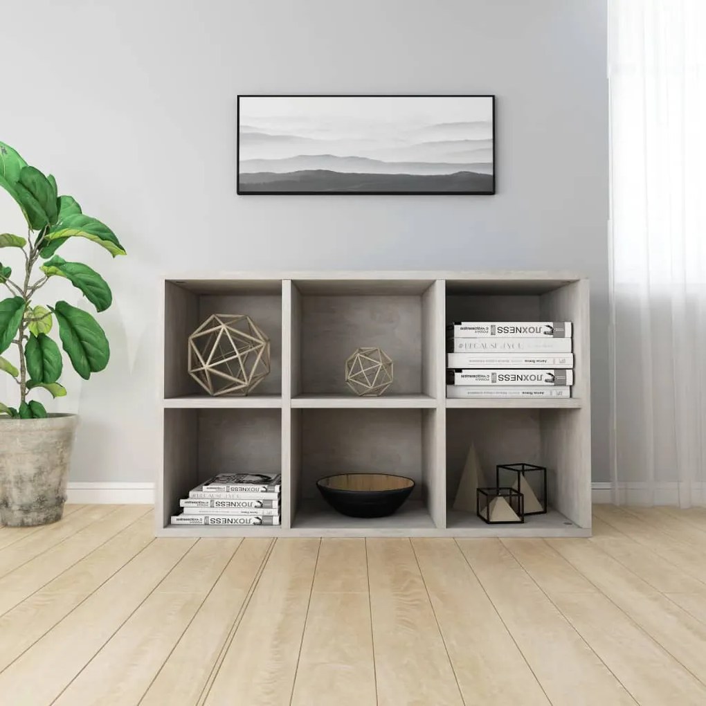 Libreria/Credenza Grigio Cemento 66x30x98 cm Legno Multistrato