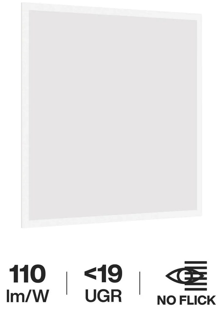 Pannello LED 60x60 40W IP40 110lm/W No Flickering UGR19 CLASSE II Colore Bianco Naturale 4.000K