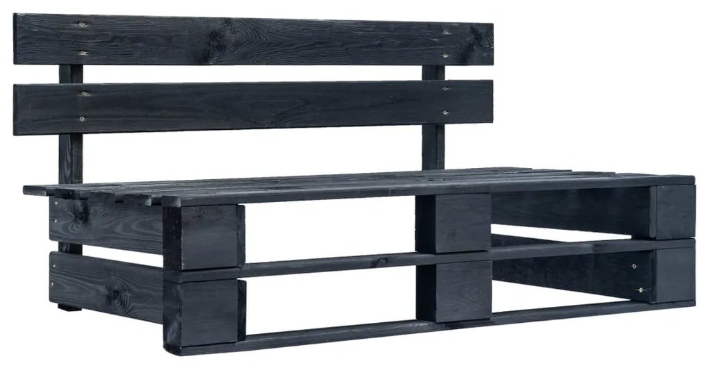 Set divani in pallet con cuscini 4 pz in pino impregnato nero