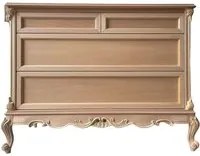 Cassettiera 4 cassetti classica barocco legno grezzo 134x56x102 - Mobili 2G