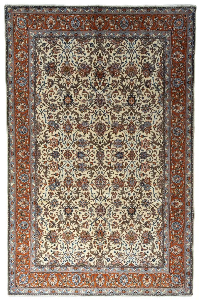Sarouk Tappeto 320x200 Beige (Iran) Annodato A Mano