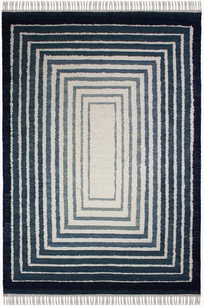Tappeto in bouclé di lana tessuto a mano Frame