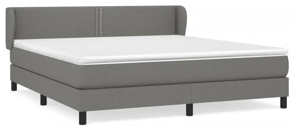 Giroletto a molle con materasso grigio scuro 180x200 cm tessuto