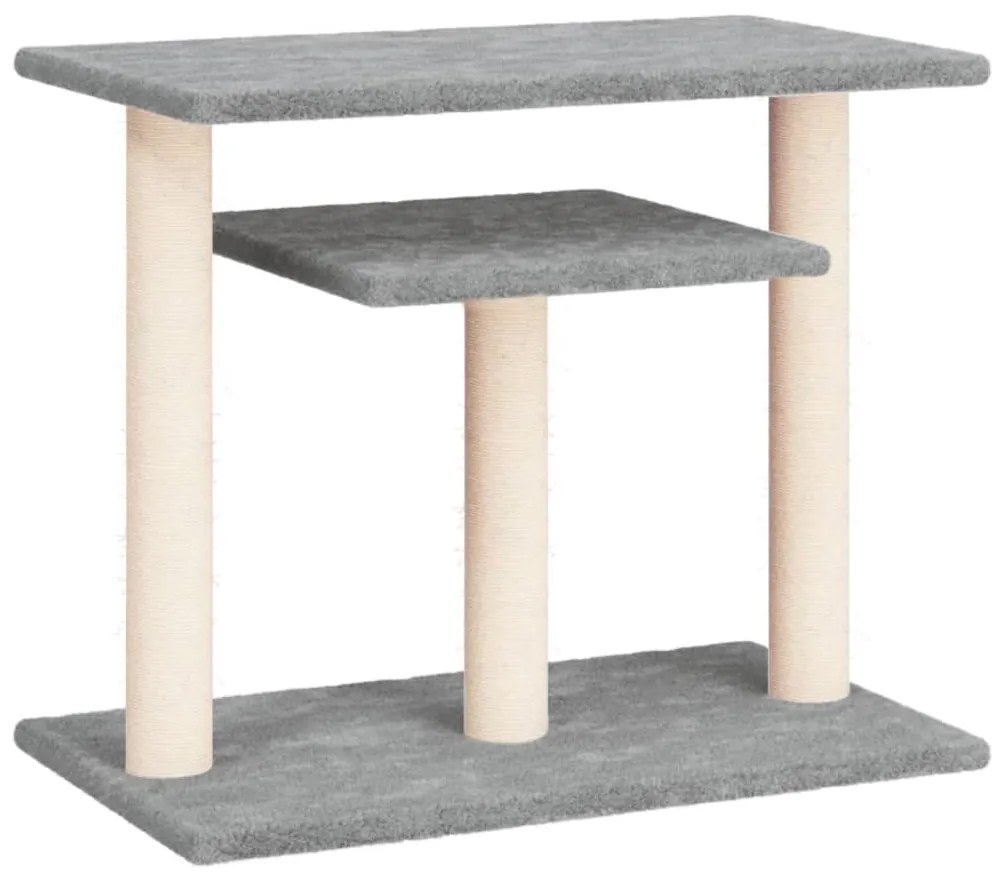 Pali tiragraffi per gatti con piattaforme grigio chiaro 62,5 cm