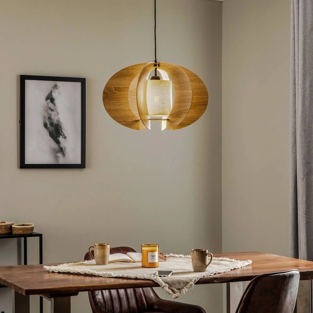 Euluna Sospensione Modern C M lamelle di legno Ø 50 cm