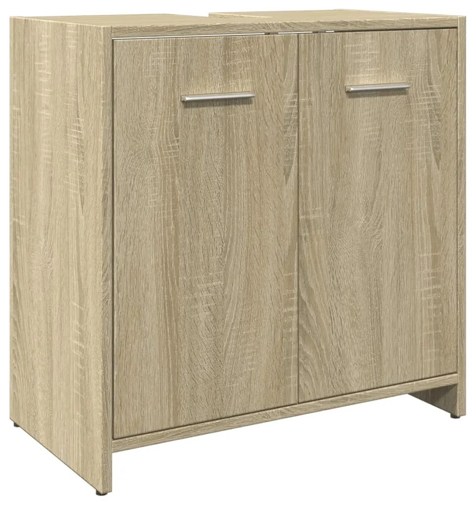 Mobile lavabo bagno rovere sonoma 60x33x60 cm legno multistrato