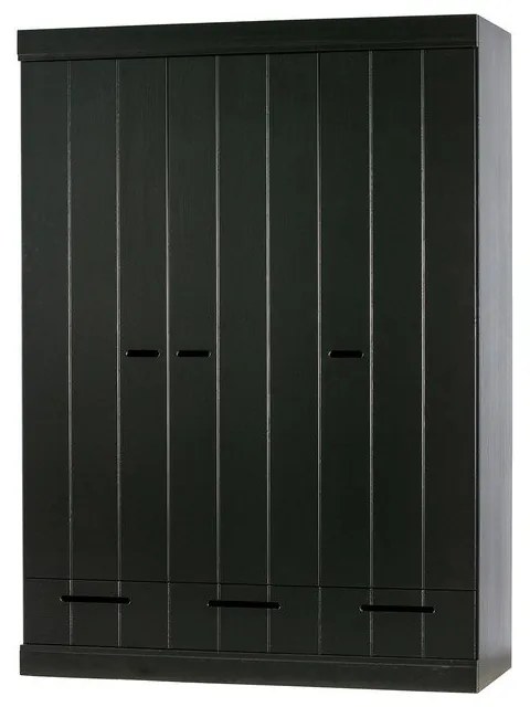 Armadio in pino nero 140x195 cm Connect - WOOOD