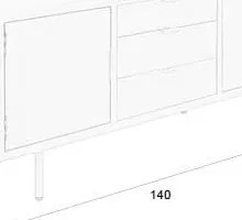 Cassettiera beige 140x55x40 cm Kos – White Label