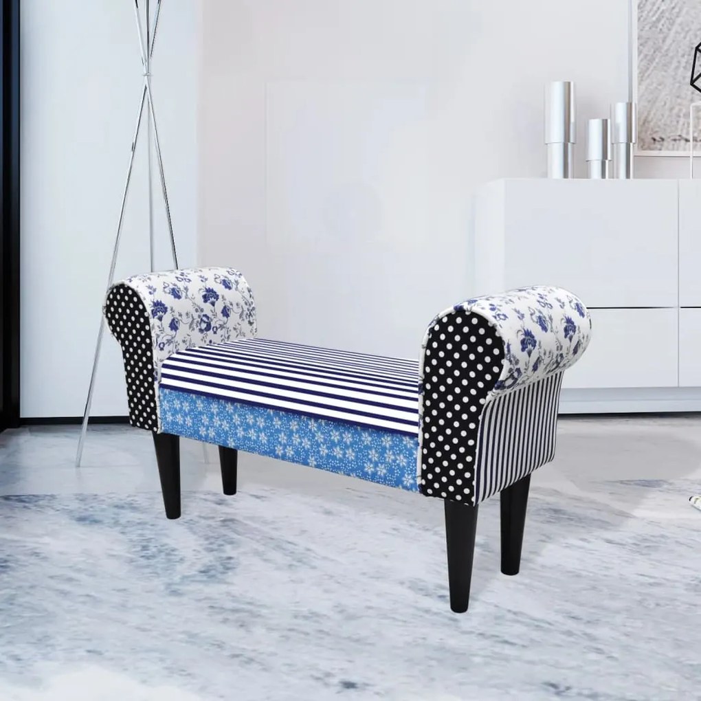 Panchina Patchwork Blu E Bianca /