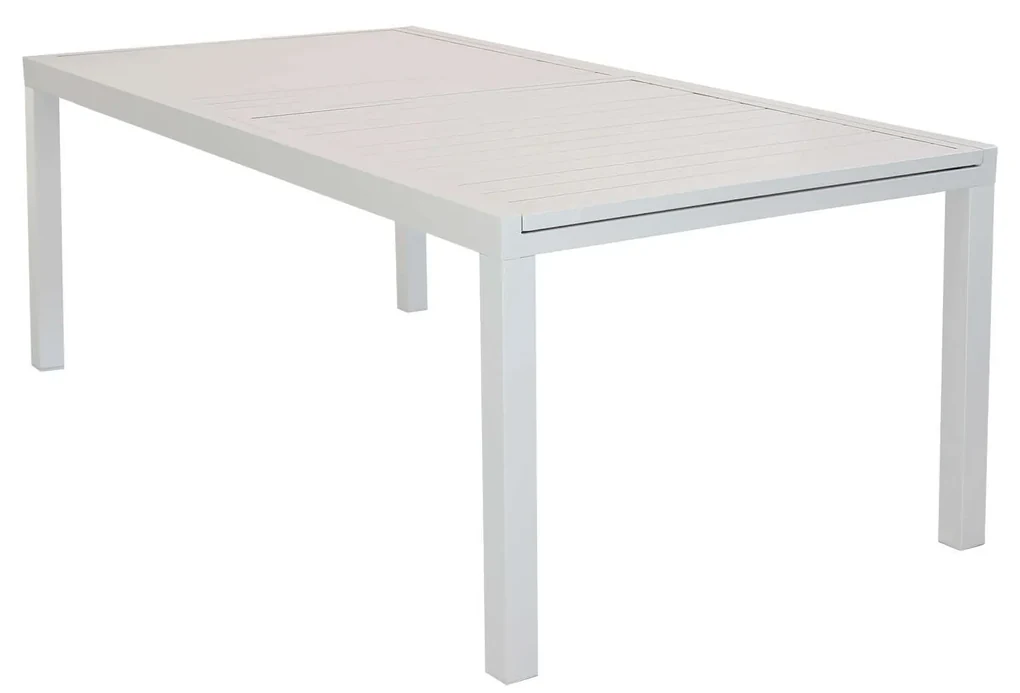 DEXTER - set tavolo in alluminio cm 200/300 x 100 x 74 h con 10 poltrone Venus