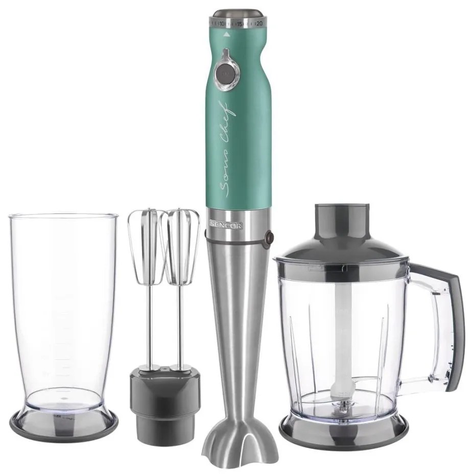 Sencor - Frullatore a immersione 4in1 1200W/230V inox/turchese