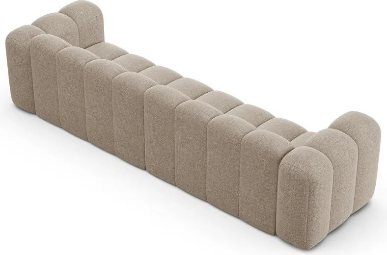 Divano beige con rivestimento in ciniglia 290 cm Lupine – Micadoni