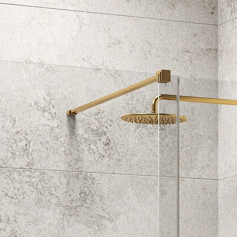 Box doccia walk in scorrevole 130 cm finitura oro | KNM4000W-G - KAMALU