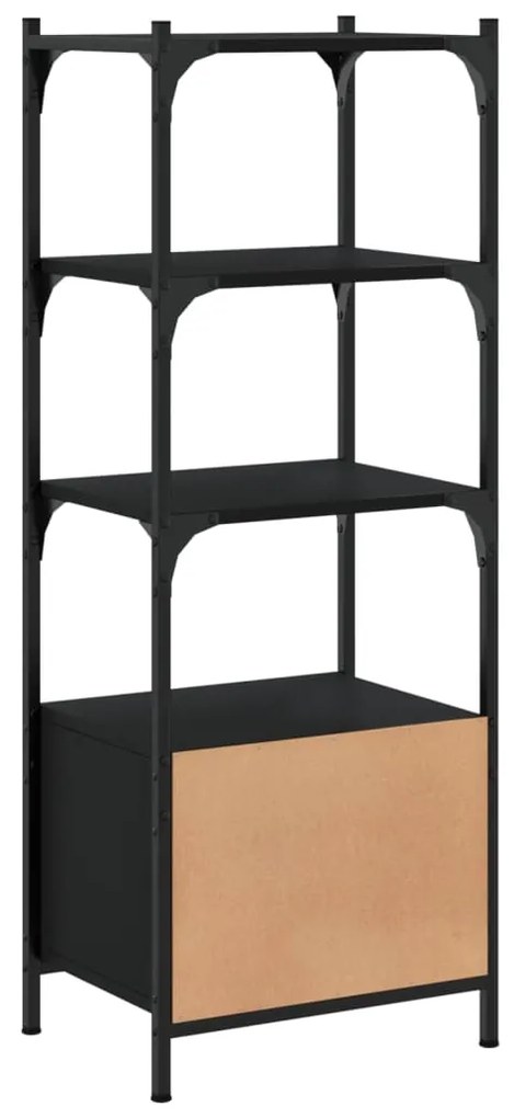 Libreria a 3 Ripiani Nera 41x30x109,5 cm in Legno Multistrato