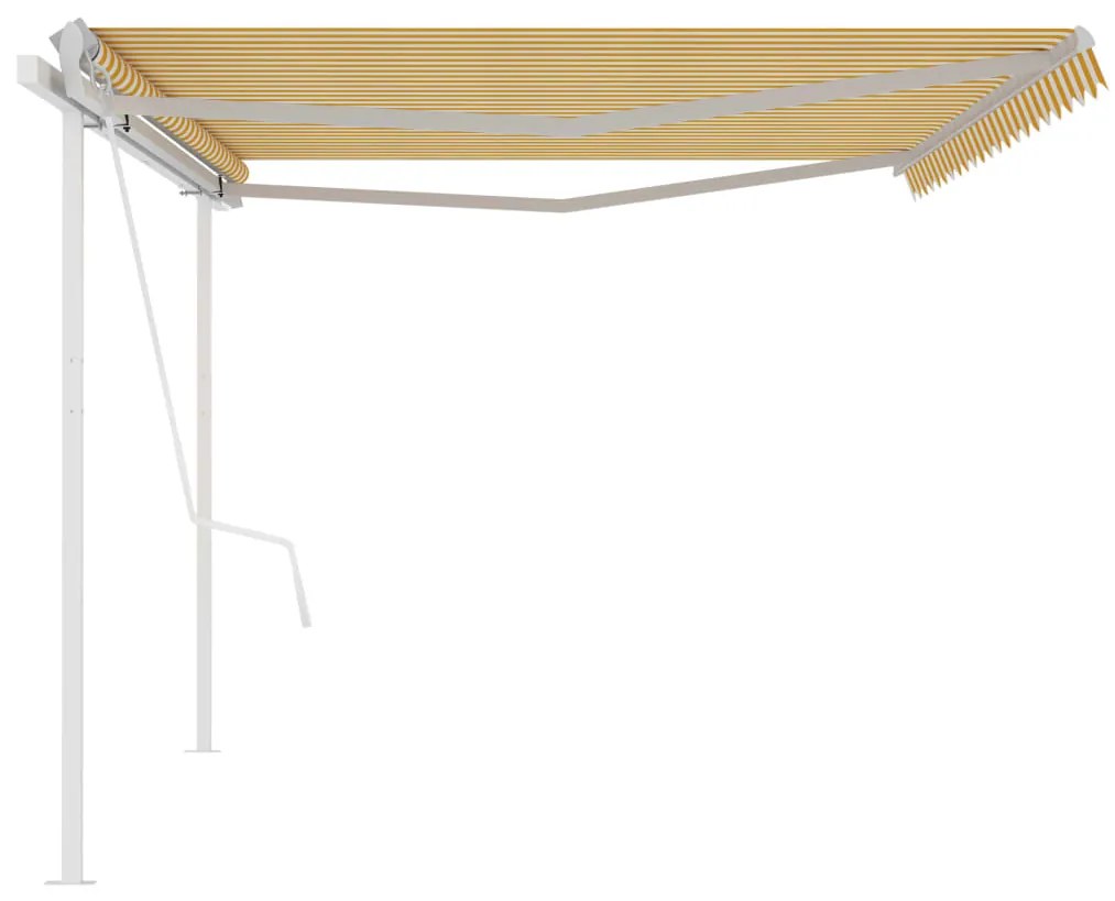 Tenda da Sole Retrattile Automatica Pali 5x3,5 m Gialla Bianca