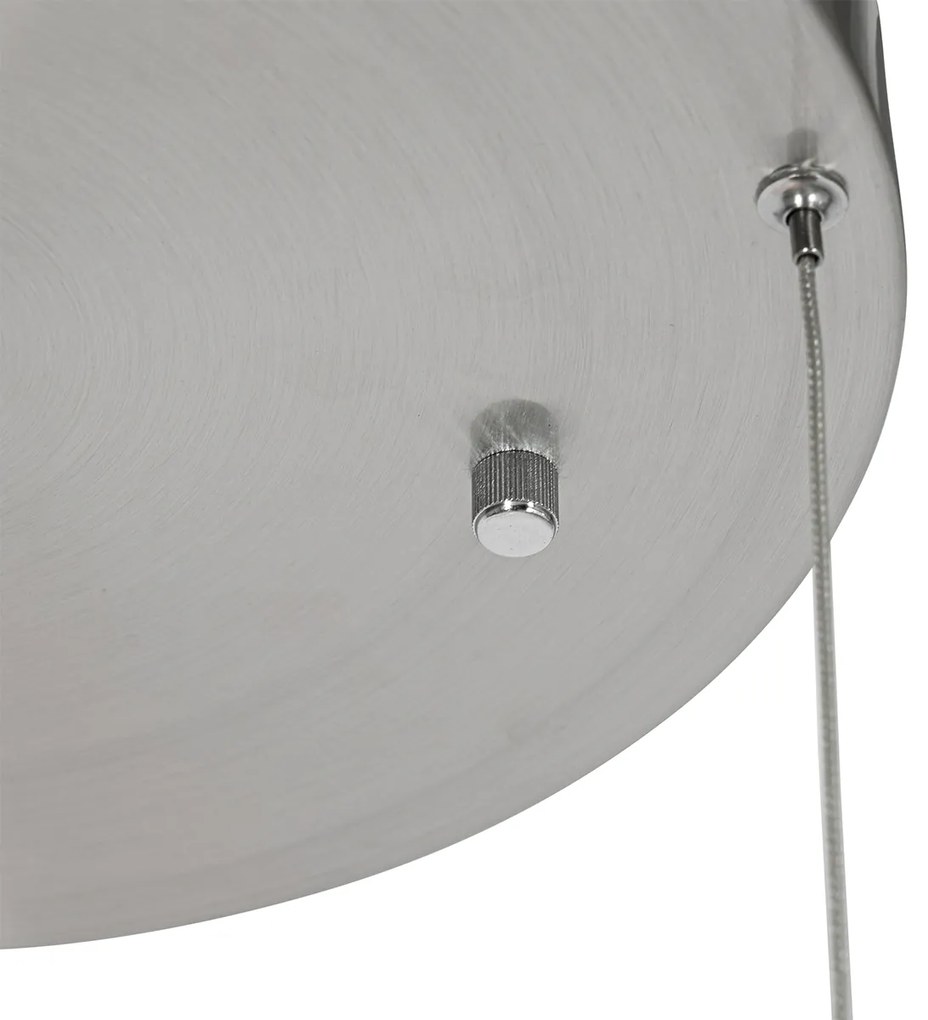 Lampada a sospensione in acciaio rotonda con LED dimmerabile a 3 livelli 3 luci - Lyani