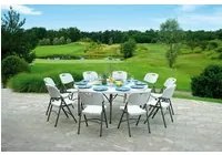 Set 4 Sedie Catering Pieghevoli da Giardino 47x61x87 cm in Polietilene Bianche