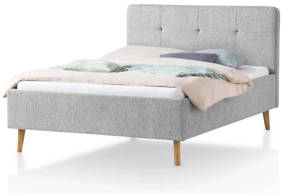 Letto matrimoniale imbottito grigio chiaro rete non inclusa 140x200 cm Smart – Meise Möbel