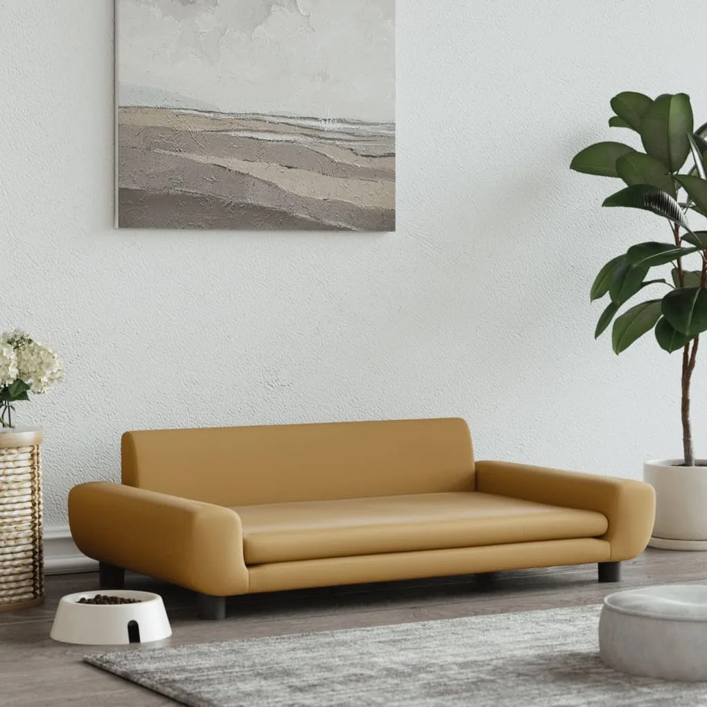 Lettino per cani marrone 100x54x33 cm in velluto