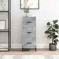 Credenza Grigio Cemento 34,5x34x90 cm in Legno Multistrato 828616